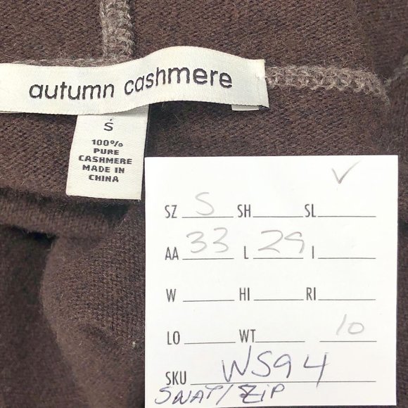 Autumn Cashmere Toogle Hooded Brown Taupe Poncho S - Picture 7 of 8